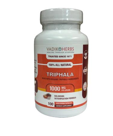 Vadik Herbs Triphala (Trifala) Powder Organic 100 Veg Capsules Immune System Support Supplements 100 Count (Pack of 1)