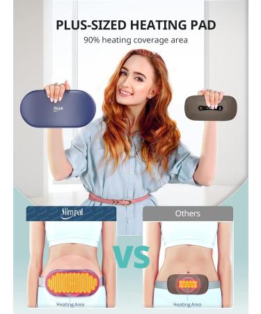 Slimpal Wireless Heat Belt - Large Electric Heating Cushion for Back & Belly Pain Relief | 4 Temperature Levels | Navy Blue - Buy Online on GoSupps.com
