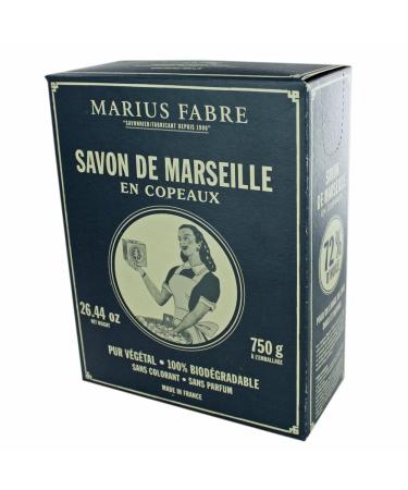 Marius Fabre Marseille 72% Oil Biodegradable Laundry Soap Flakes   750g by Marius Fabre