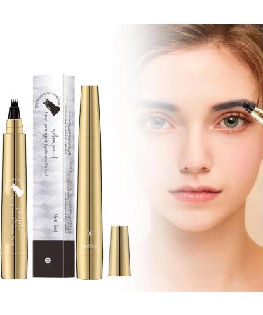 Eyebrow Pencil Liquid Eyebrow Pen Eyebrow Pencil with 4 -Fork Tip Applicator Microblade Eyebrow Pen Liquid Eyebrow Pen (BK) - Buy Online on GoSupps.com