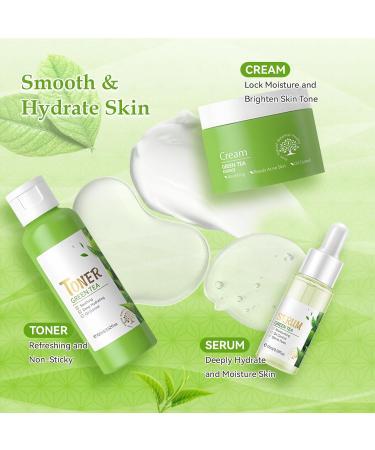 Green Tea Skin Care Set Green Tea Skin Care for Teens 10-12 Gentle Moisturizing Face Care Kit with Cleanser Toner Serum Eye Cream & Cream Travel Size Facial Kit for Women Girls Green Tea-5Pcs - Buy Online on GoSupps.com