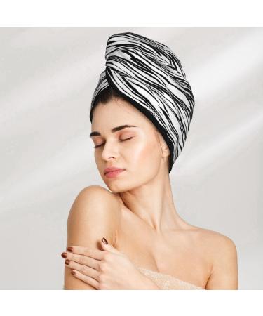 Super Absorbent Microfiber Hair Towel Wrap for Women | Wavy Lines & Stripes | Quick Dry Coral Velvet for Long Curly & Thick Hair - Buy Online on GoSupps.com