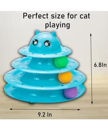 Vealind Interactive Cat Toy Roller with 3 Colorful Balls - 3 Levels of Fun for Active Cats (Blue) - Buy Online on GoSupps.com