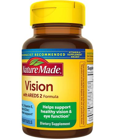 Nature Made Vision with AREDS 2 Formula Eye Vitamins- Lutein, Zeaxanthin, Vitamins C & E, Zinc, Copper - 60 Softgels - Buy Online on GoSupps.com