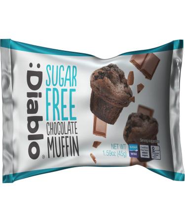 Diablo Chocolate Chocolate Chip Vanilla Cupcake | Sugar Free | Sweetened with Maltitol | Perfect for Gifting | Halal & Kosher Approved | 45g Each Cupcake (Chocolate Pack of 6) - Buy Online on GoSupps.com