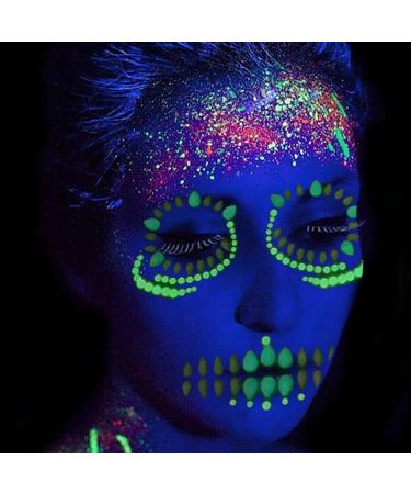 Colorful Glow in the Dark Face Jewels Stickers for Halloween | Rhinestone Clown Face Gem Decorations for Kids & Adults - Buy Online on GoSupps.com