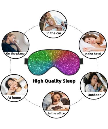 Colorful Glitter Print Sleep Eye Mask - Soft Blindfold with Elastic Strap for Travel & Night Sleeping - Buy Online on GoSupps.com
