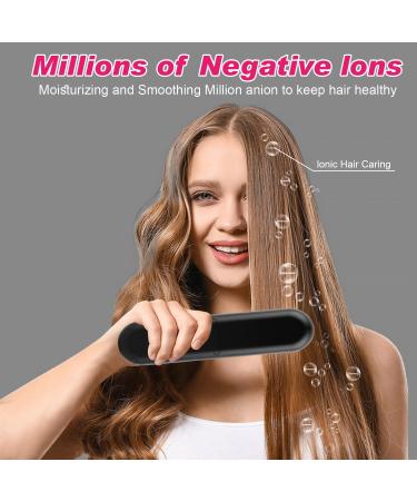 Portable Cordless Hair Straightener Brush | Ionic Hot Comb for Travel | Lightweight & Rechargeable with Fast Charger & LCD Display - Buy Online on GoSupps.com