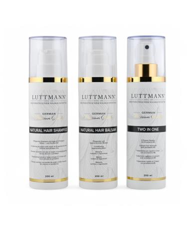 Natural Hair Kit de soin Shampoing + baume + Spray 2 en 1 200 ml Soin intensif pour toutes les perruques de cheveux humains postiches extensions et cheveux naturels