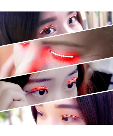  YWBL-WH LED Light Up False Eyelashes Shiny Eyeliner Charming Eyeshadow Headband for Party Bar Night Club Halloween (Red) - Buy Online on GoSupps.com
