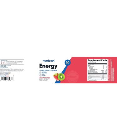 Nutricost Energy Complex Strawberry Kiwi - 300g Clean Energy Powder 60 Servings | Premium Dietary Supplement for Boosted Performance - Buy Online on GoSupps.com