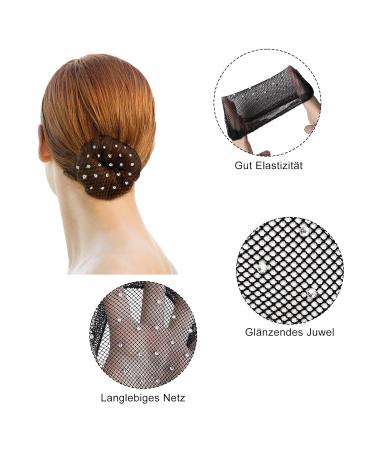 6-Piece Hair Network Set with 12 Hair Needles - Elastic Hair Nets for Ballet Dancers & Children | Bozily Women's Knot Bun Accessories - Buy Online on GoSupps.com
