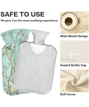Buy Naanle Transparent Hot Water Bottle with Lid - 2L Flower Birds Design for Pain Relief & Therapy | Ideal for Back Hand & Foot Warmth - International Shipping - Buy Online on GoSupps.com