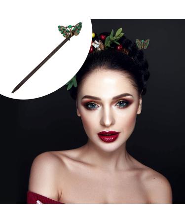 Lurrose Wooden Butterfly Hair Stick | Ethnic Chinese Bridal Hairpin | Wedding Hair Accessories for Women - Buy Online on GoSupps.com