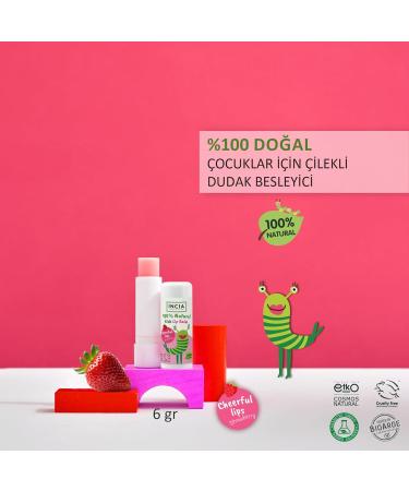 Incia Natural Lip Care Cream for Kids Strawberry Lip Balm 6gr - Buy Online on GoSupps.com