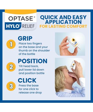 OPTASE HYLO Relief Dry Eye Drops - Fast-Acting Preservative-Free Artificial Tears for Mild to Moderate Dry Eyes - 300 Doses with Patented HYLO Delivery System - 0.33 Oz - Buy Online on GoSupps.com