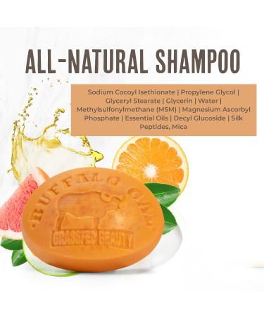 Grassfed Beauty MSM Shampoo Bar - Natural pH Balanced Non-Stripping Citrus Scent 4 oz for All Hair Types - International Shipping Available - Buy Online on GoSupps.com