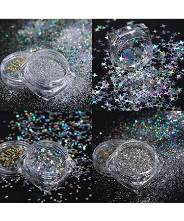 Holographic Nail Glitter Sequins Set - 3D Flakes for Sparkly Manicure Tips (8 Boxes) - Buy Online on GoSupps.com