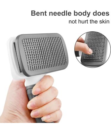 Pet Hair Remover Dog Hair Remover Cat Hair Remover Dog Brush Cat Brush Pet Brush Hair Remover Pet Brush for Long and Short Hair Clean Pet Hair from the Brush with One Button (Grey) - Buy Online on GoSupps.com