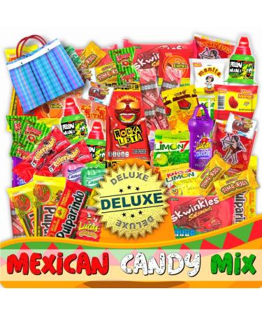 Mexican Candy Mix Assortment Snack (90 Count) Dulces Mexicanos Variety Of Best Sellers Sweet, SPICY and SOUR Bulk candies, Includes Luca Candy, Pelon, Pulparindo, Rellerindo, by JVR TRADE (SPICY)