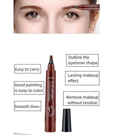 Long-Lasting Waterproof Eyebrow Microblading Pen | Grayish Brown | 4 Point Brow Pen for Natural, Smudge-proof Eye Makeup - Buy Online on GoSupps.com