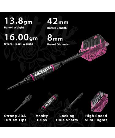 Viper Vanity Soft Tip Darts with Storage Case - 16g Dart Bitch Design - Buy Online on GoSupps.com