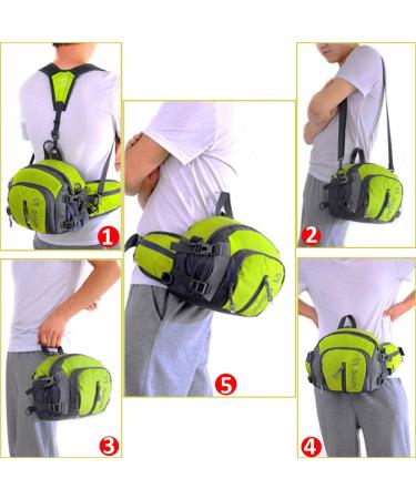 Sinocal Military Style Canvas Belt Bag - Water-Resistant Fanny Pack with Bottle Holder for Running Hiking Cycling and Camping Travel - Black - Buy Online on GoSupps.com