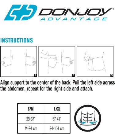 DonJoy DA161SR01-WHT-S/M Abdominal Support Elastic Wrap - Three Panel Design for Strain Relief | Fits 29-37 - Buy Online on GoSupps.com