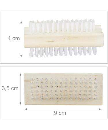 Relaxdays Wooden Nail Brush Set - 15 Double-Sided Hand Brushes with Hard Bristles for Hands & Nails - Natural Care - Buy Online on GoSupps.com