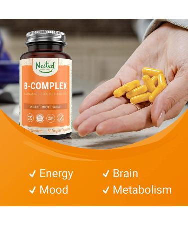 Buy Nested Vegan B-Complex Vitamins with Choline & Inositol - 60 Capsules for Energy & Wellness - Buy Online on GoSupps.com