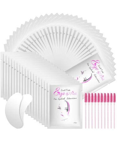 URAQT Eye Gel Pads 50 Pairs Eyelash Extension Pads Lint Free Eye Lash Patches with 10 Eyelash Brush Under Eye Gel Pads Premium Eyelash Pads for Pro Salon and Individual Eyelash Extension (Silver) - Buy Online on GoSupps.com