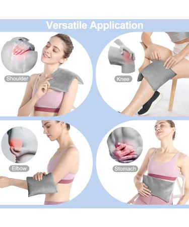 SuzziPad Microwavable Heating Pad 7x12 - Washable Cover - Pain Relief for Shoulder, Belly, Elbow, Knee - Moist Heat Pack for Cramps, Arthritis, Sore Muscles - Grey - Buy Online on GoSupps.com
