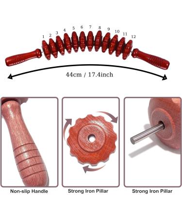 Alouweekuky Wood Massage Roller | Curved Fascia Rod for Muscle Relaxation & Anti-Cellulite - International Shipping Available - Buy Online on GoSupps.com