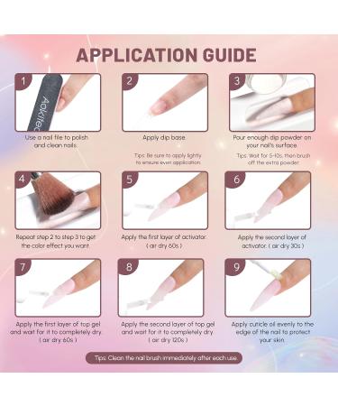Aokitec Sparkling Series Dip Powder Nail Kit - Glitter Pink Silver & Gold with 2-in-1 Base & Top Coat - Perfect for DIY Nail Art & French Manicure - Buy Online on GoSupps.com
