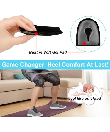 Heel Protectors & Cushion Cups for Plantar Fasciitis | Gel Heel Pads for Pain Relief in Men & Women | 1 Pair Black - Buy Online on GoSupps.com