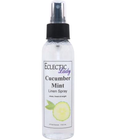 Cucumber Mint Linen Spray 4 ounces - Eclectic Lady Sheet and Linen Spray - No Artificial Colors Parabens or Preservatives - Long-Lasting Scent for Bed Fabric & Pillow 4 Fluid Ounces