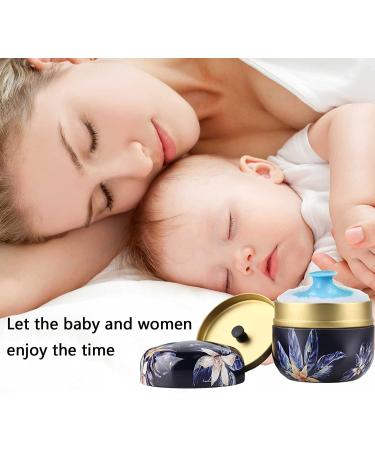 ICDOIT Body Powder Puff and Container - Blue Flower Design for Baby & Women Loose Powder - Buy Online on GoSupps.com