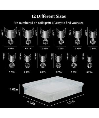600Pcs Short Oval French Nail Tips - Clear Half Cover False Nails | Natural Acrylic Nails for Salons & DIY - A-Clear - Buy Online on GoSupps.com