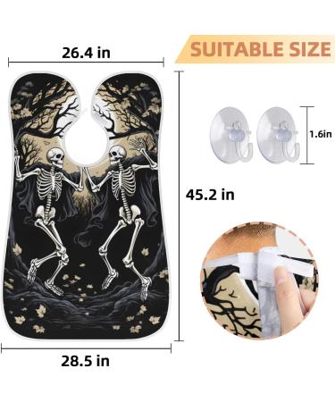 Buy Halloween Forest Skeleton Beard Bib Apron Best Beard Hair Catcher for Men | Perfect Gift for Dad & Husband | Shaving Bib with Suction Cups - Buy Online on GoSupps.com