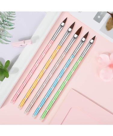 Acrylic Nail Brush Set - 5 Pcs Round Sable Design Art UV Gel DIY Brush Pen Tool Set No.4/6/8/10/12 - Buy Online on GoSupps.com