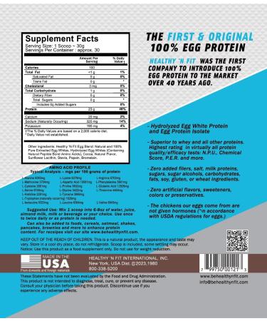 Healthy N Fit 100% Egg Protein - Heavenly Chocolate (2lb) | Ultra Pure Egg White Protein Isolate with Natural Peptides - Buy Online on GoSupps.com