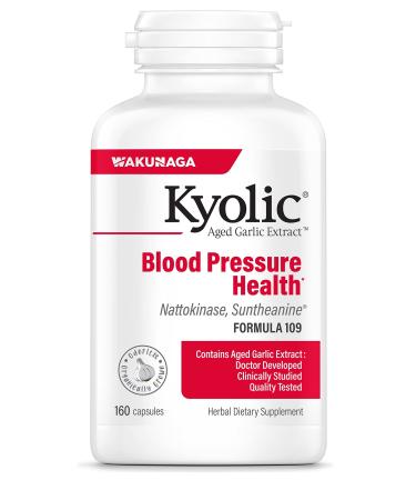 Kyolic Aged Garlic Extract Formula 109, Blood Pressure Health, 160 Capsules 160 Count (Pack of 1)