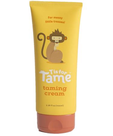 T is for Tame - Hair Taming Matte Cream | All-Natural Hair Products for Babies, Toddlers & Kids Made with Organic Coconut Oil & Jojoba | Light Hold for Flyaway Hair | Not Stiff, Sticky, or Greasy 3.38 Fl Oz (Pack of 1)