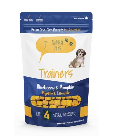 Just Natural Paws Blueberry & Pumpkin Dog Treats - Healthy Human-Grade Superfood Dog Training Treats Natural & Vegetarian No Preservatives or Additives