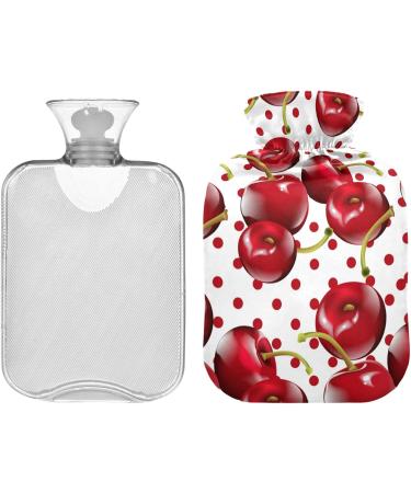 Naanle Polka Dots Cherry Hot Water Bottle | 1L Transparent Heat Bottle for Bed & Pain Relief | Warm & Cold Therapy - Buy Online on GoSupps.com