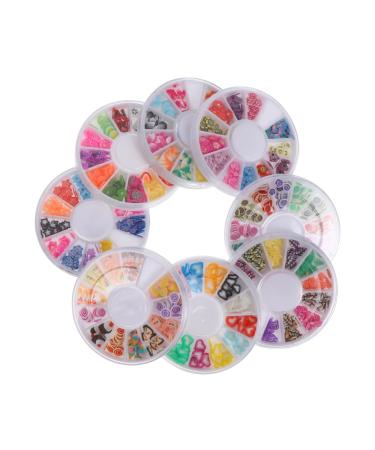 Housoutil 8 Boxes Soft Pottery Diy Nail Decorations Jewels for Nails Clay Fruit Slices Bulk Ornaments Craft Patch Nail Accessories Fruit Pattern Nail Art Patch 3d Polymer Clay Sticker Boxed