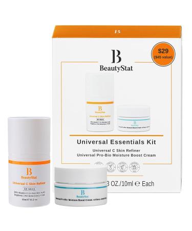BeautyStat Universal Essentials Skincare Kit: Vitamin C Serum & Hyaluronic Acid Face Cream Travel Set - Buy Online on GoSupps.com