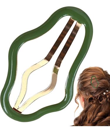 Snap Barrettes Cloud-Shape Minimalist Hairpin | Metal Cloud-Shape Hollow 2.8 Inches for Favor Photo Prop Hair Accessories for Women Girls Green - Buy Online on GoSupps.com