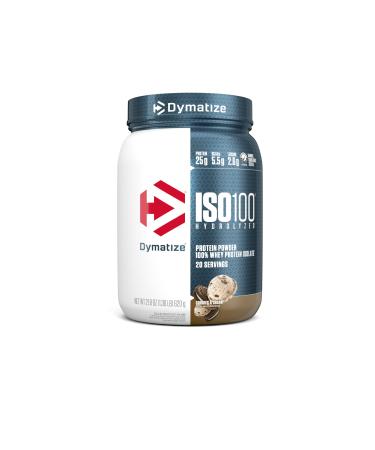 Dymatize ISO100 Hydrolyzed Protein Powder  100% Whey Isolate Protein  25g of Protein  5.5g BCAAs  Gluten Free  Fast Absorbing  Easy Digesting  Cookies and Cream  20 Servings Cookies & Cream 20 Servings (Pack of 1)