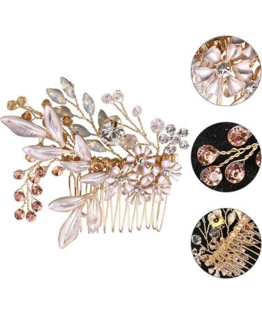 FRCOLOR 1pc Wedding Hair Comb Bridal Headpiece Wedding Hair Clips Floral Hair Comb Pearl Crystal Hair Comb Rhinestone Hair Comb Clip Pearl Hair Pin Wedding Accessories Bride European Style - Buy Online on GoSupps.com